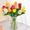 15PCS Real Touch Artificial Tulips – 14" PU Silk Faux Flowers for Home, Wedding & Party Decorations (Colorful)